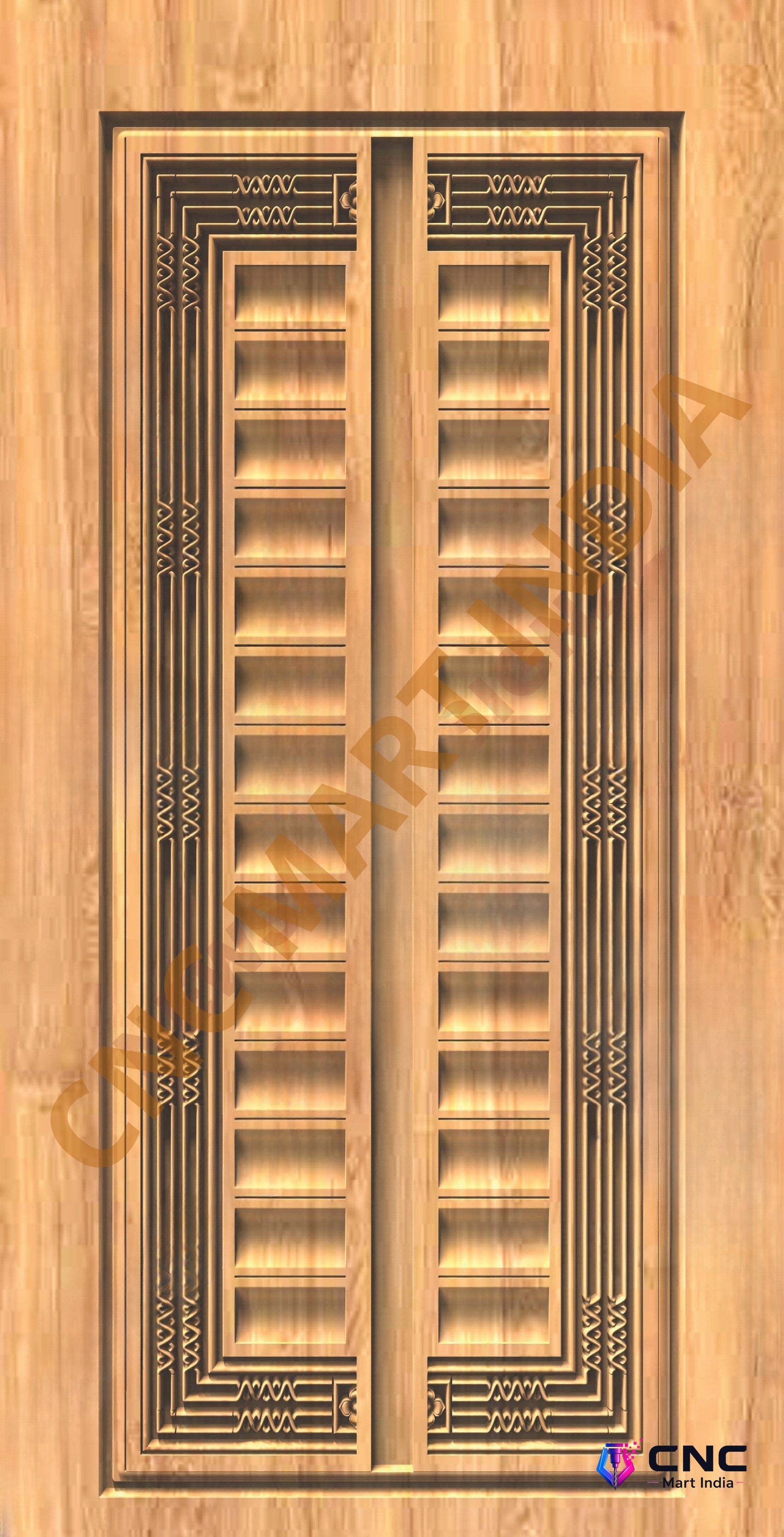 GSK EMBOSSING - EMD-44 Modern Geometric Slat Pattern Door 3D Model